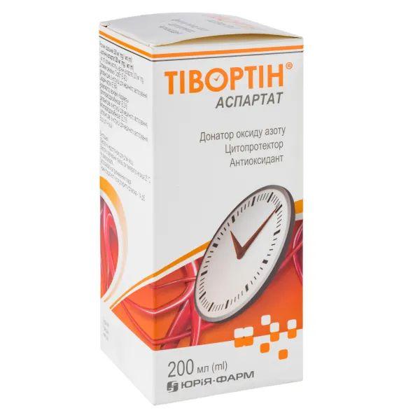 ТІВОРТІН® АСПАРТАТ розчин оральний, 200 мг/мл, по 200 мл у флаконі; по 1 флакону з мірною ложкою у коробці з картону